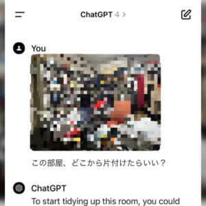 ChatGPTに部屋の画像を送り掃除のアドバイスをもらう人が登場、やってみたい？