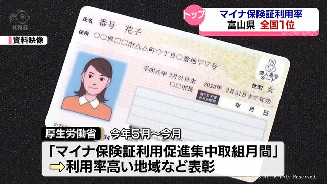 マイナ保険証　富山県が利用進んでいるとして厚生労働省から表彰（北日本放送） - Yahoo!ニュース