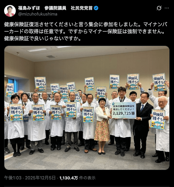 健康保険証の復活に賛成しますか？