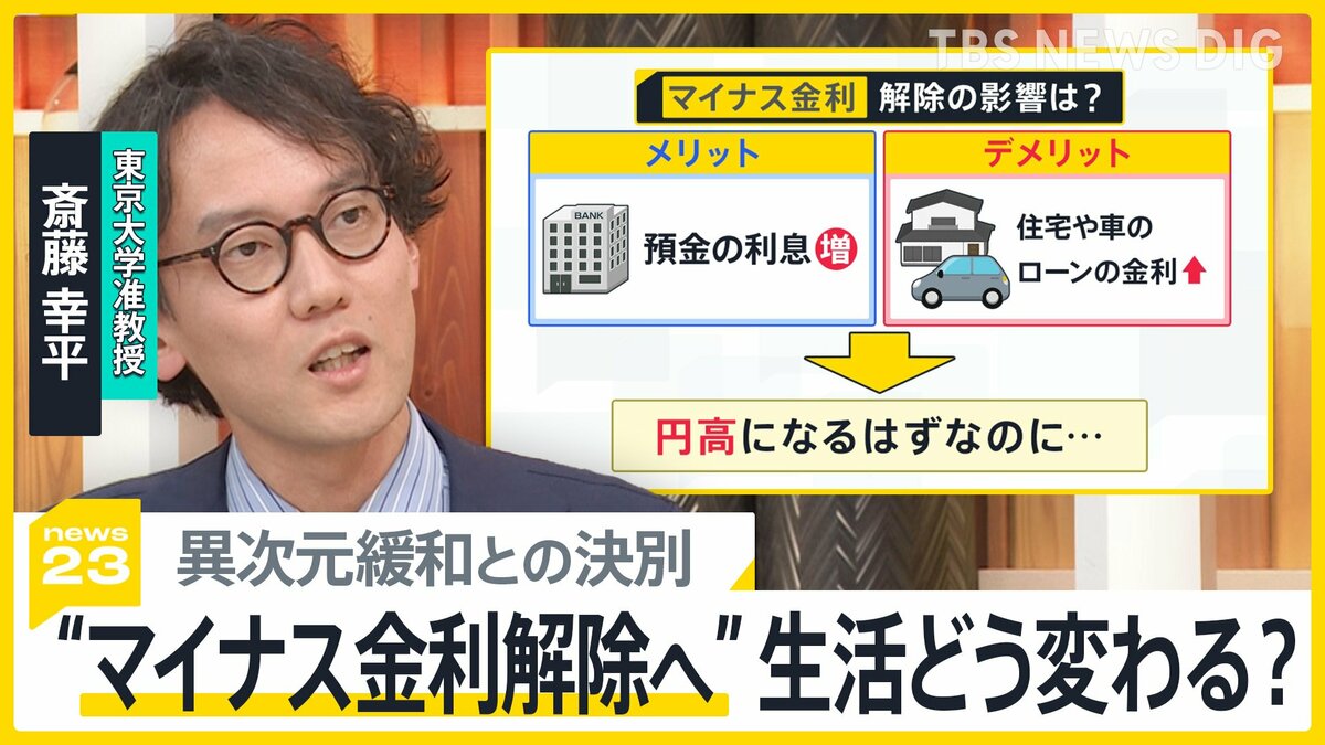 「5年後10年後どれくらい上がるのか」日銀が“マイナス金利”解除へ、異次元緩和との決別の意味は？【news23】 | TBS NEWS DIG