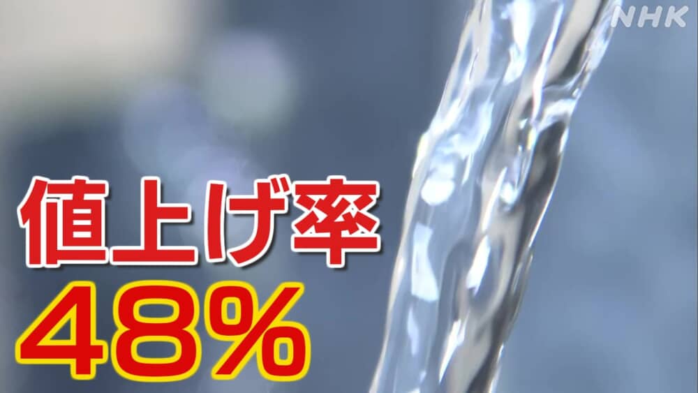 2046年の赤字にならない水道料金の値上げ率が48%と公表されましたが、政府が補